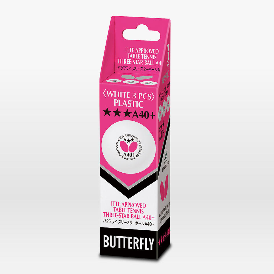 BUTTERFLY THREE STAR BALL A 40 + (3 PCS.)